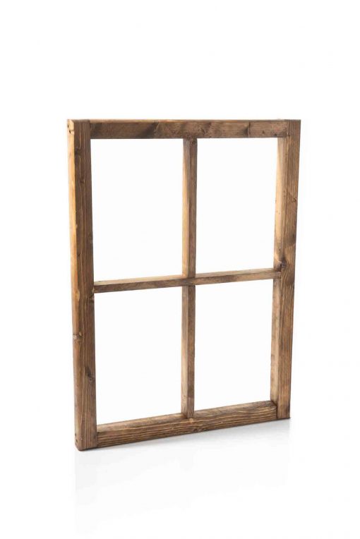 قاب پنجره چوبی قهوه ای 80 * 60
